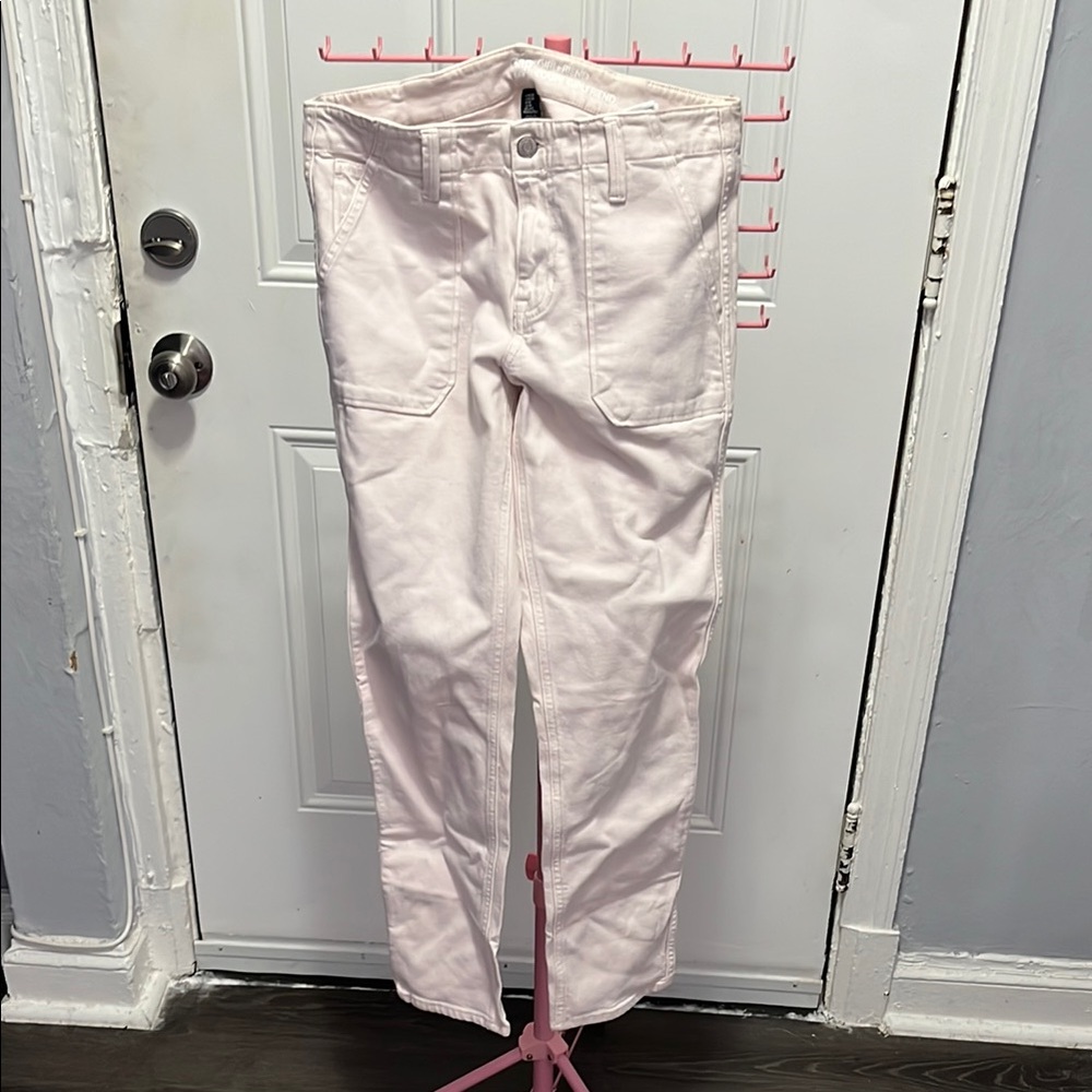 Light Pink Straight-Leg Pants